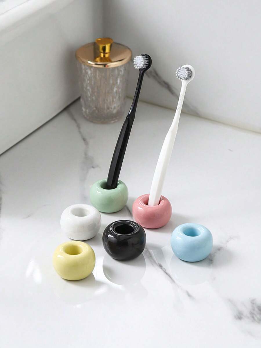 1 chiếc Giá để bàn chải đánh răng bằng gốm thời trang, Giá để bàn chải đánh răng phong cách Macaron hiện đại cho cặp đôi, Giá để bàn chải đánh răng trong phòng tắm gia đình, Giá để bàn chải đánh răng, Giá để bút, Đồ dùng vệ sinh cá nhân, Giá để cọ trang điểm, Đồ dùng sinh hoạt gia đình, Trang trí nhà cửa Trở lại trường học