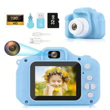 720P 高清粉色儿童数码摄像机儿童相机玩具带 32G SD 卡适合便携式玩具幼儿最佳圣诞节生日节日礼物 3-8 岁女孩 1 件 - 彩色 - 查看 12
