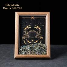1颗天然能量宝石，十二星座七脉轮相框家居装饰桌面摆件礼品 - 十二星座碎石相框 - 查看 24