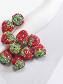 3-10pcs/Pack Red Strawberry Shaped Crystal Beads DIY Jewelry Making Accessories - Red - View 2