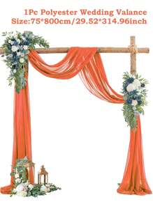 1 pieza de 75*300/600/800cm Cortina de gasa rojo naranja, suministros para decoración de boda, fiesta de cumpleaños, boda y ducha nupcial, telón de fondo de sala para ceremonia y recepción nupcial, decoración multiusos para arco de boda, escalera y respaldo de silla, regalo del Día de San Valentín