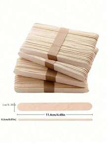 50/100 支冰淇淋棒冰棒棒 DIY 手工制作材料模型冰淇淋棒木块木棍，简易冰棒棒冰棒 - 彩色 - 查看 4