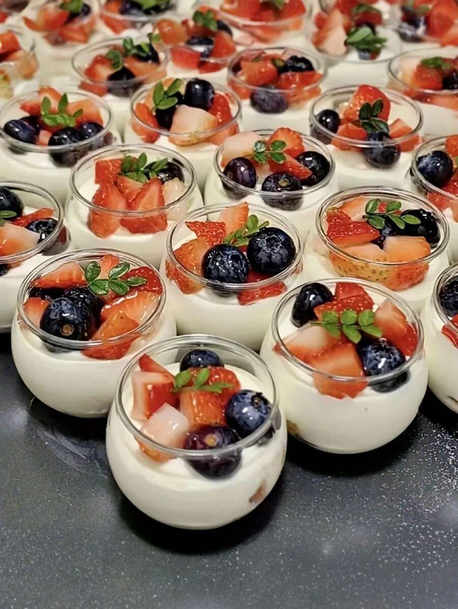1 Set Of 6pcs Round Honey Pot Shaped Pudding Cups, Suitable For Pudding, Cake, Mousse, Dessert Cups, For Birthday Parties, Wedding Dessert Plating And Decoration, Washable And Reusable - Transparent - View 1