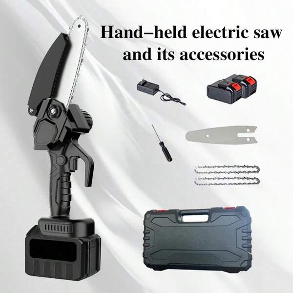 Electric Saw 8-Inch Mini Mini Electric Saw Cordless Battery Powered, Equipped With Two 12000 Ma Batteries, Long Battery Life, Hand-Held Tree Pruning Saw, Family And Garden Tools, Men's Chainsaw Gift Father Husband Father Gardener, Gardening Helper