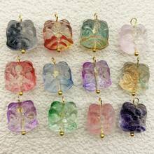 20 件随机多色陶瓷狮子头吊坠，适合 DIY 珠宝工艺品 - 彩色 - 查看 2