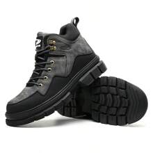 Hiking Boots Plus Size Men's Classic Steel Toe & Puncture Proof Safety Shoes Comfy Non Slip Durable Industrial & Constructional Footwear - 黑色 - 查看 1