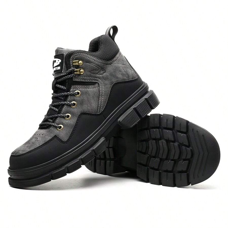 Hiking Boots Plus Size Men's Classic Steel Toe & Puncture Proof Safety Shoes Comfy Non Slip Durable Industrial & Constructional Footwear - 黑色 - 查看 1