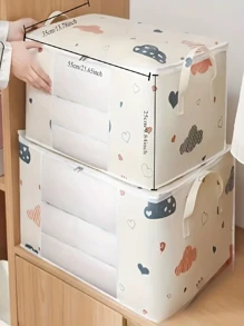 1pc Large Capacity Multifunctional Quilt Storage Bag, With Handles, Dustproof Moistureproof Odorless, Portable Laundry Tote Bag For Home And Dorm Use