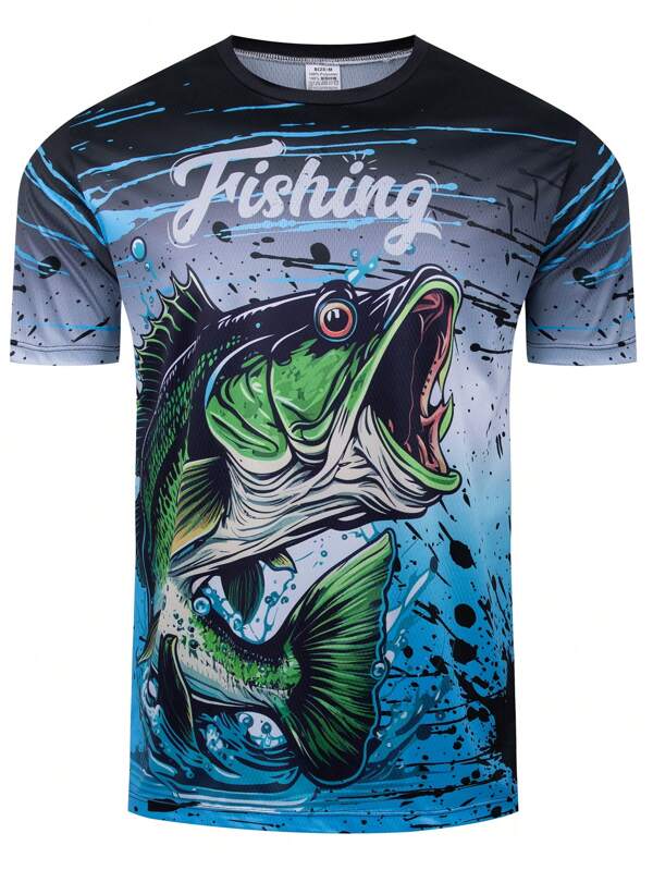 Camiseta de pesca de manga corta, camisas de pesca para hombres con protección solar UPF 50 para deportes al aire libre en verano
