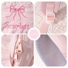 1 Stück Personalisierter Kindergartenrucksack Süßer Kleinkinderrucksack mit Schleife, Preppy Rucksack Schultasche Mädchen Tanztasche Geschenk