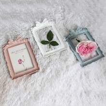 Marco de fotos circular de poliresina con decoración de lazo, para decoración del hogar y utilería de fotografía - Multicolor - Ver 2