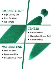 26 英寸合成预拉伸编织接发 Yaki 直发简易辫子热水定型 DIY 儿童