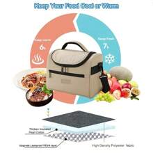 Portable Insulated Lunch Bag, Thickened Aluminum Foil Lunch Bag, Large Capacity Handheld Picnic Bag, Heat And Cold Insulation Ice Bag, Oxford Cloth Insulation Bag, Thickened PEVA Ice Bag, Suitable For Adult Office Lunch Bag