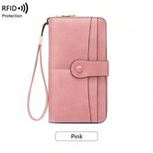 MIYIN Vintage Large Capacity RFID Blocking Wallet Credit Card Holder With Multiple Card Slots For Daily For Credit Card/ ID Card/ Coins/ Cash Retro Multi-Functional Large Capacity Hasp Women's Purse With Wrist Strap Clutch Gifts Birthday Gifts Anniversary For Women Wallet Purse Wallet Long Wallet Wristlet Wallet - Pink - View 14