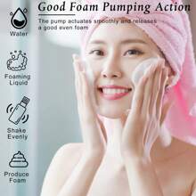 1/12 pezzi Bottiglia di sapone schiumoso vuota da 2 once, dispenser da viaggio per sapone per le mani, shampoo per ciglia, bagnoschiuma