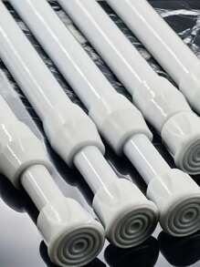 1 pieza Barra de cortina ajustable de tensión, barra extensible organizadora de armario - Barra extensible, barra de acero y plástico resistente sin perforación, para ducha, armario, ventanas, toallero - Accesorios para el hogar