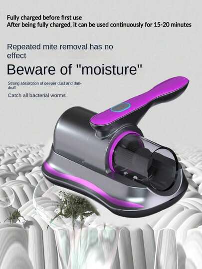 1 pieza Mini aspiradora eléctrica portátil para ácaros del polvo, recargable para uso doméstico