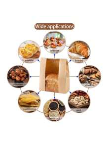 25 Pcs Kraft Paper Bread Bags With Clear Window - Perfect For Baking And Food Storage ﻿ - Multicolor - View 3