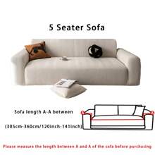 1 件纯色 Sherpa 沙发套，氨纶可拉伸沙发套，四季现代防滑沙发保护套，适合 L 形和 1/2/3/4 座沙发，包括 1 个抱枕套 - 米色 - 查看 11