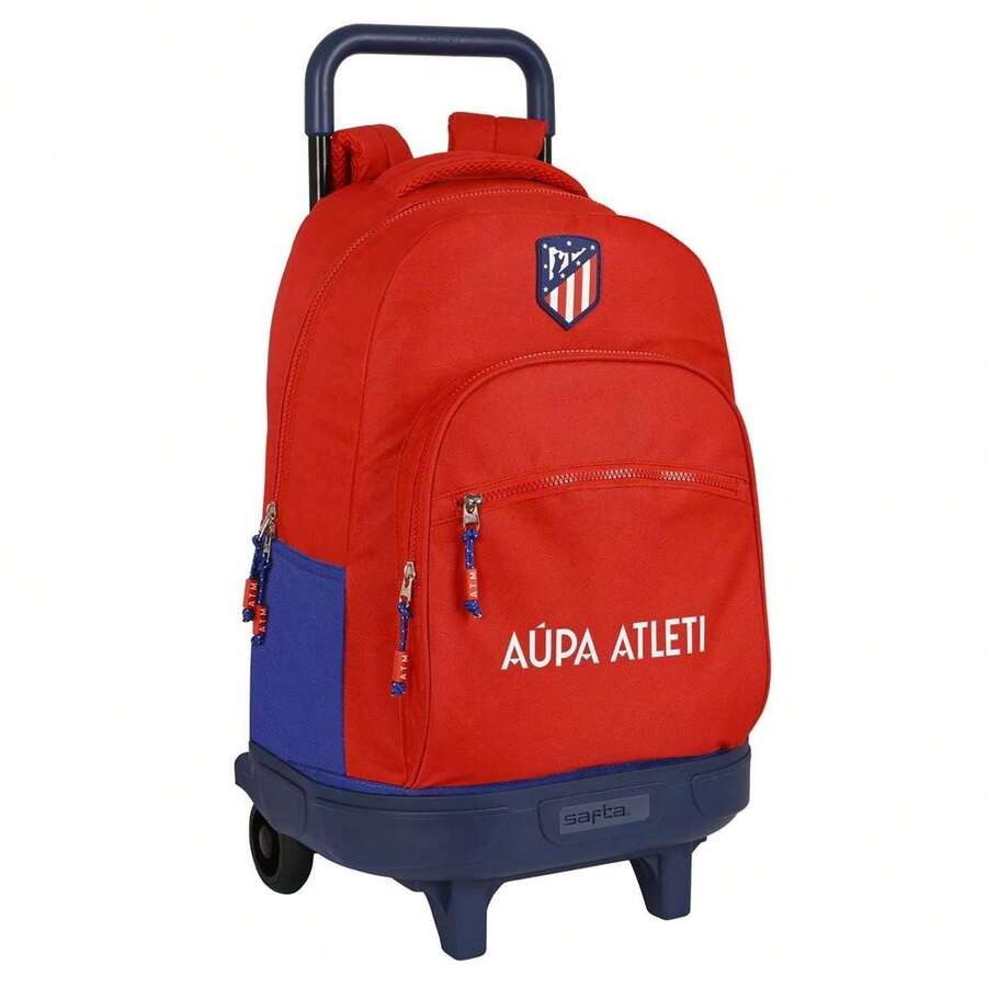 Large Compact Wheeled Backpack, Simple Design, Atlético De Madrid, 33x45x22cm ✅ 24/48h Delivery To Spain (Peninsula) - Atlético De Madrid FC - School Backpacks - Safta - Ref. 612258918