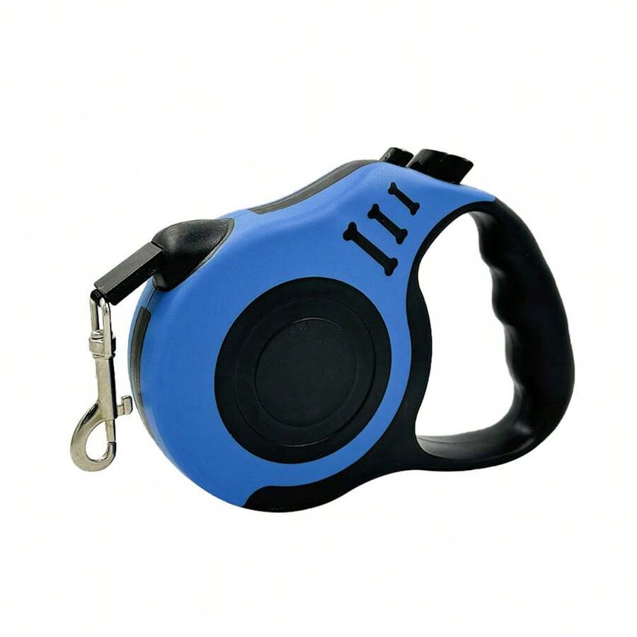 Laisse rétractable durable à deux boutons pour chien - Matériau polyamide, frein et verrouillage en un clic, prise en main confortable, laisse extensible de 3 mètres pour chiens - Aucune pile requise - Pour chiens de taille moyenne à grande - Convient