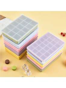 Silicone Ice Cube Mold Suitable For Food Use, Featuring 15 Or 24 Square Grids With A Lid For Easy Ice Release.Soft Silicone 15 Grids Ice Making Box - 1pc Low Temperature Resistant Easy To Clean Ice Cube Mold Tray,Silicone Ice Tray -Grids Hexagonal Ice Cube Mold For Perfectly Shaped Ice Cubes And Ice Balls