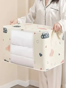 1pc Large Capacity Multifunctional Quilt Storage Bag, With Handles, Dustproof Moistureproof Odorless, Portable Laundry Tote Bag For Home And Dorm Use