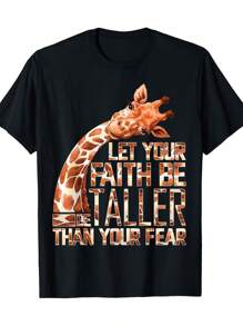 Mantén tu fe por encima del miedo camiseta casual cómoda para hombres - 220 gramos - Negro - Ver 2