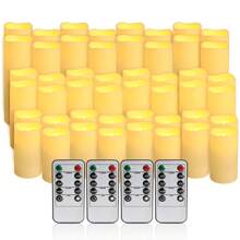 48,3 Size Ivory Electronic Candle Lamp, Novel Flashing Flameless Tea Lamp Candle With 10 Key Remote Control And Cycle 24-Hour Timer, Outdoor Waterproof, Super Long Life, Candle Tea Lamp For Indoor, Outdoor, Wishing, Anniversary, Wedding Table Decoration, Funeral, Halloween, Easter, Valentine's Day, Father's Day, Mother's Day And Graduation Party Home Decor Halloween Decor Fall Decor Room Decor - Ivory - View 9