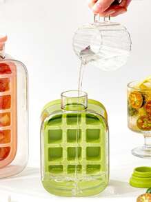 酷炫免接触冰块模具，带盖压冰神器，制冰器，吸管两用冰水瓶，夏季水瓶，夏季冰格和冰桶，夏季厨房配件，冰淇淋储存解决方案