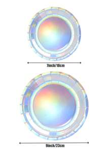 Piatti monouso in carta argento con laser, 7/9 pollici, forniture per feste, piatti monouso per feste, decorazioni per feste, feste di compleanno, regali per feste, decorazione per eventi e celebrazioni