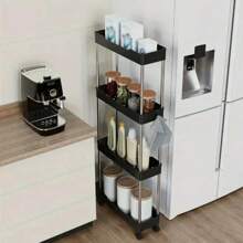 3/4 Tier Slim Rolling Storage Cart Organizer Mobilna półka regałowa Wózek użytkowy Wieża regałowa do wąskich miejsc, wielofunkcyjny wózek użytkowy Plastikowy organizer do przechowywania do kuchni, łazienki, prysznica, salonu, biura i akademika