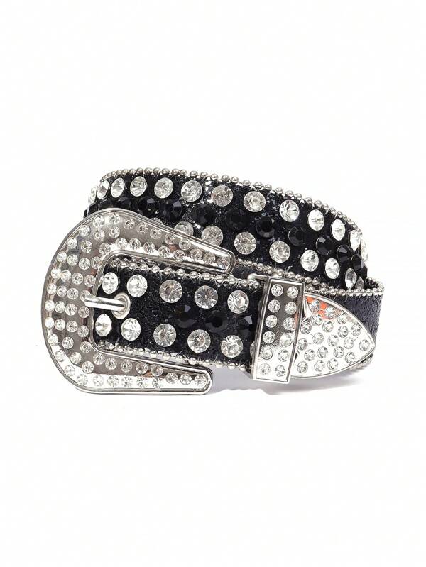 حزام مرصع بالألماس للأطفال، بطراز الملابس الشارعية الموضة، حزام مزين بالراين ستون للبنين والبنات