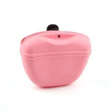 1 pieza Bolsa de entrenamiento para mascotas, fácil de llevar, de material de silicona, bolsa portátil para premios de entrenamiento para perros, bolsa para bocadillos de mascotas