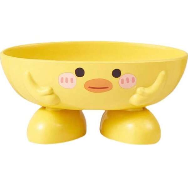 Caja de jabón con diseño de pato amarillo lindo, estante portátil con drenaje, con agujeros de drenaje, bandeja estable con forma de pato, adecuada para ducha, baño, bañera, de vuelta a la escuela