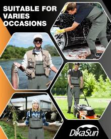 Waterproof Fishing Waders For Men Women| 2-Ply Nylon/PVC Chest Wader With Boots For Duck Hunting & Fly Fishing| Lightweight Bootfoot Waders - Grey - View 4
