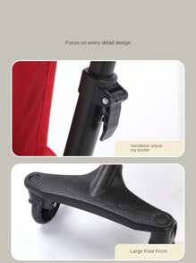 1 pieza Cochecito plegable ligero para bebé, carrito de viaje portátil, plegado de un solo clic, adecuado para bebés e infantes - Negro - Ver 7