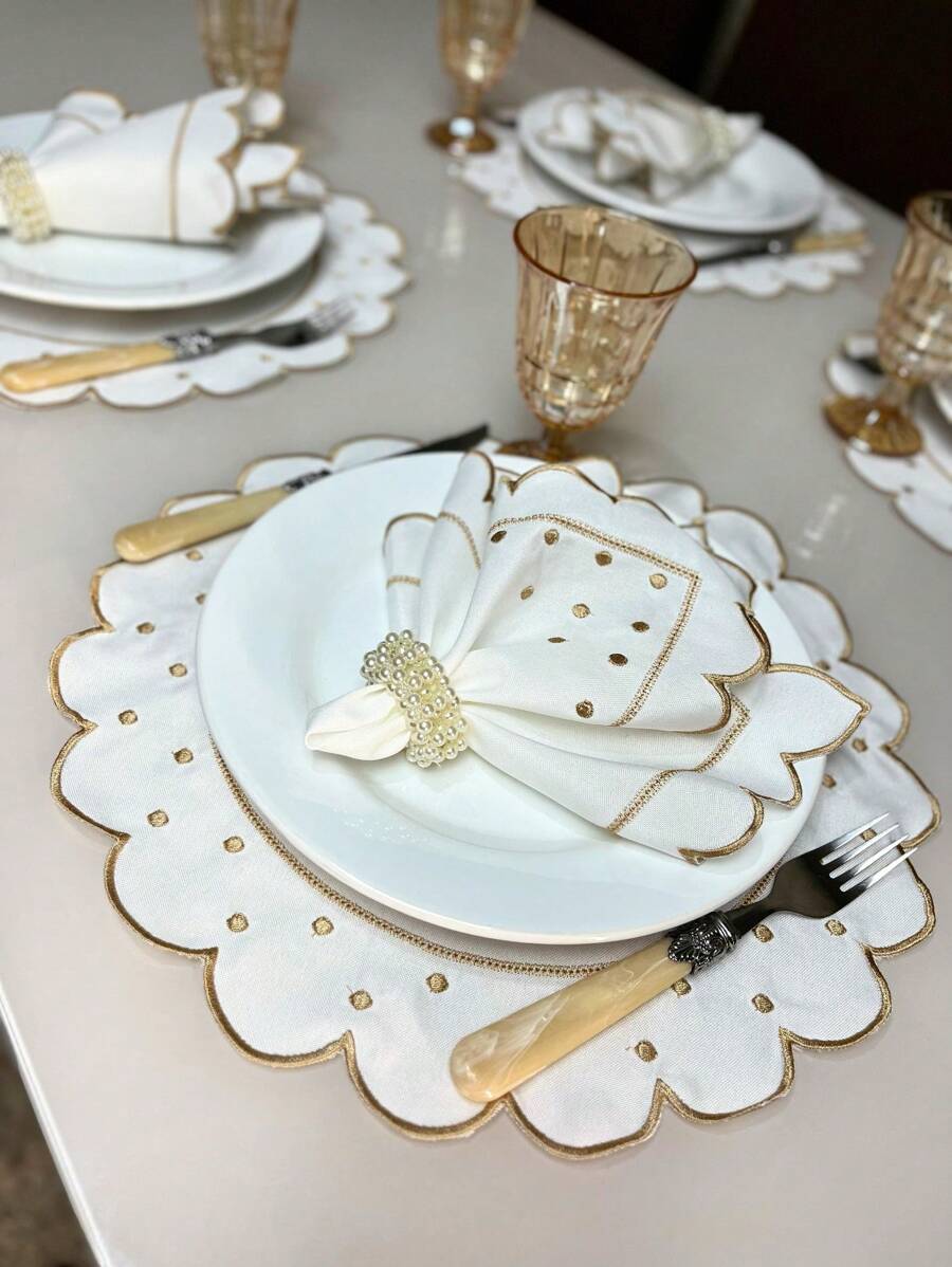 Mr Dias Napkin Rings - 早熟禾 - 馬芬金色圓點 - 查看 1