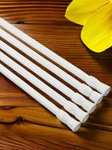 1 pieza Barra de cortina ajustable de tensión, barra extensible organizadora de armario - Barra extensible, barra de acero y plástico resistente sin perforación, para ducha, armario, ventanas, toallero - Accesorios para el hogar