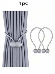 1 件磁性窗帘绑带，带绑带绳，耳机形窗帘夹，无钻孔窗帘固定器 - 彩色 - 查看 9