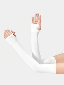 1 Pair Soft Ice Silk Sleeves For Women & Men, Ice Sleeves For Sunscreen, Driving, UV Resistant, Casual Wear - Multicolor - View 10