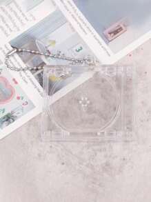 Acrylic Keychain, Vinyl Record Box, Celebrity Album, Concert Merchandise, DIY Pendant, DIY NFC Record Keychain, Star-Shaped Clasp, Alloy Spring Clasp, Bag Pendant, Earphone Pendant, Mini CD Box Album Record Keychain, DIY Acrylic Keychain, Fan Merchandise Album Mini Pendant, Birthday Party Gift, Mother's Day Gift, Fan Merchandise Gift - Clear - View 5