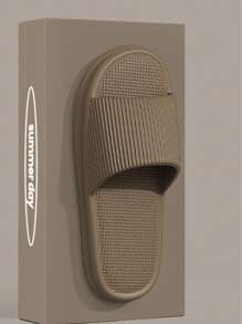 Trending Unisex Slippers, Lightweight EVA Non-Slip Indoor Bathroom Sandals, Suitable For Home, Beach, Shower - Khaki - View 10