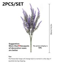 1 件/5 件人造薰衣草花植绒材料薰衣草适用于秋季婚礼花瓶适用于家庭餐厅卧室装饰、节日生日派对配件、户外花园装饰 - 紫色 - 查看 9