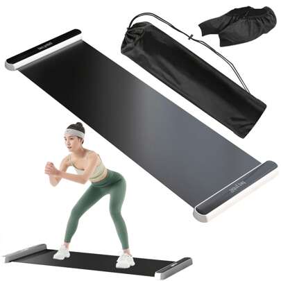 Tabla Deslizante para Ejercicio con Topes Finales, incluye fundas para zapatos, bolsa de transporte, adecuado para entrenamiento de equilibrio de bajo impacto y entrenamiento básico (71in x 20in)…