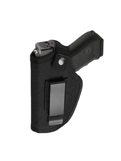 1 件多功能隐蔽式腰带枪套 - 适用于左手和右手、紧凑型和微型手枪、可调节、1000D 尼龙材料、安全按扣闭合