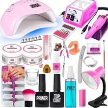 Complete Gel Nail Kit With Fiber Sander Without Pedal And LED/UV Cabin No. 7 - Two-Tone - View 1