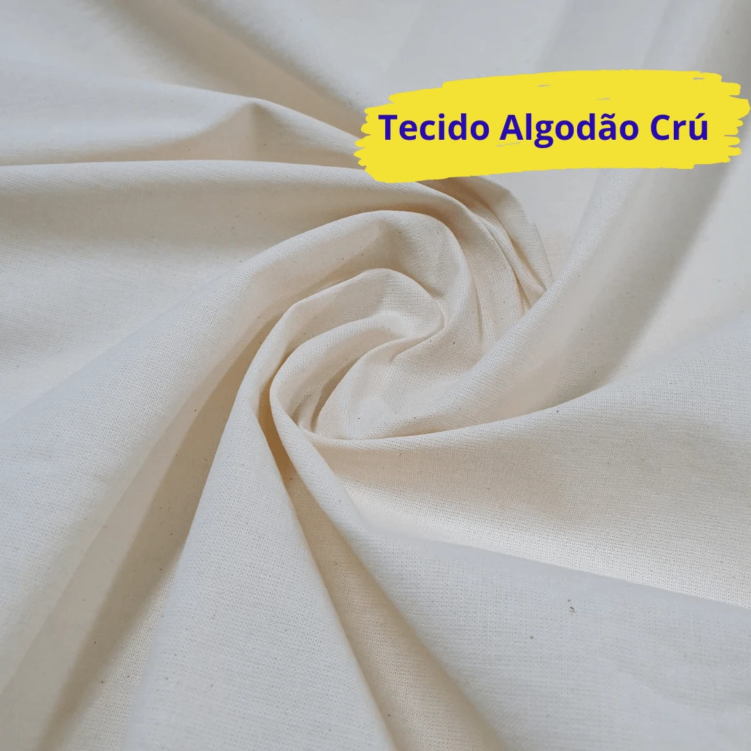 dia dos paisRaw Cotton Fabric 1.60x1.00 Meter Crafts For Embroidery - Bege - Visão 1