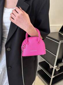 Bolso cruzado pequeño con patrón en relieve con diseño de concha en miniatura, bolso de hombro con cierre de cremallera, bolso de mano versátil y elegante para mujer - Azul - Ver 9