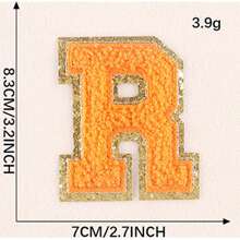 26 烫印字母补丁缝制烫印粘性字母贴纸字母 A-Z 刺绣装饰服装修补鞋、帽、包包 T 恤服装用品（橙色） - 橘色 - 查看 16